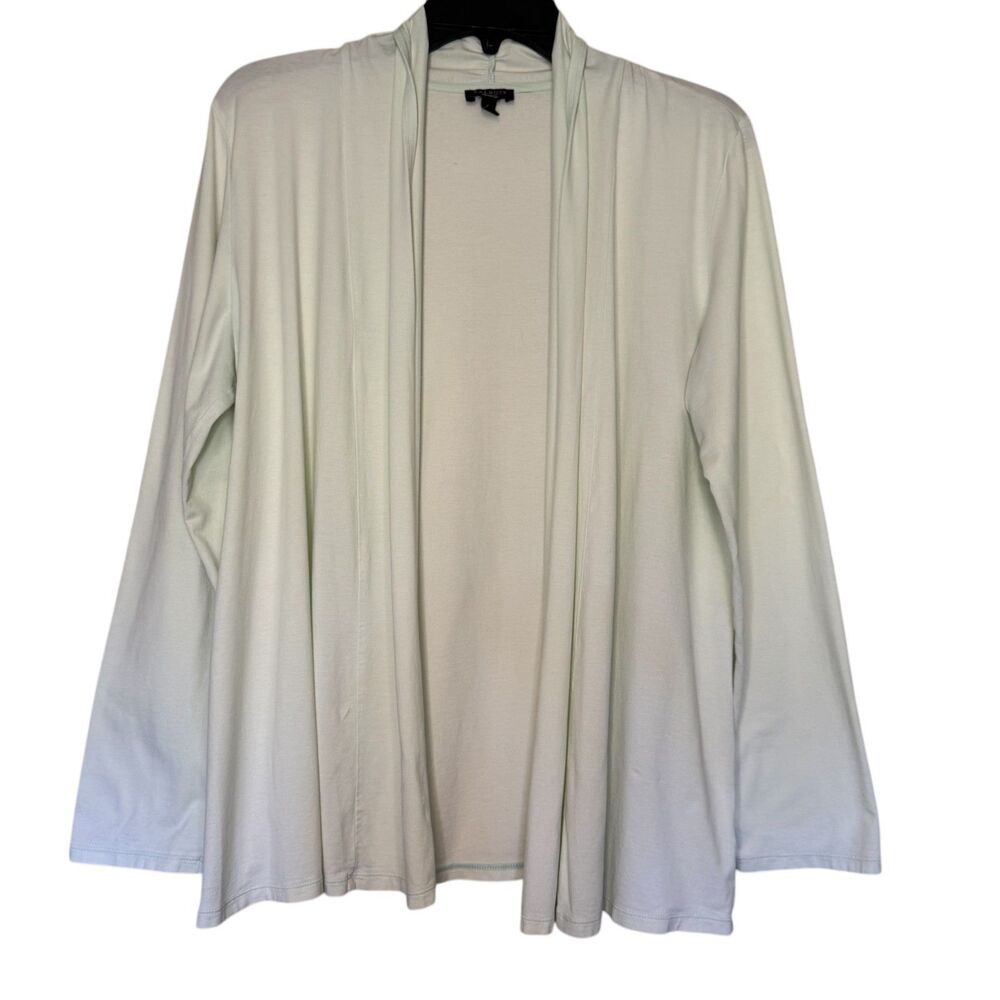 TALBOTS womens size large L pima cotton blend soft stretch open cardigan sweater